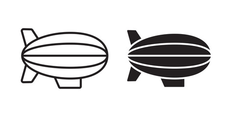 Airship icon flat outline in black © iconic