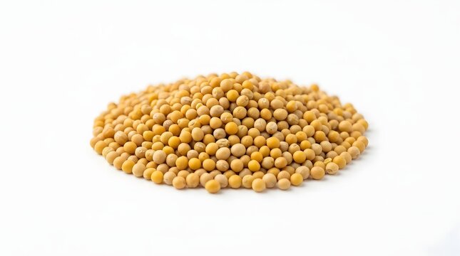 Pile of golden buckwheat groats isolated on a clean white background for healthy eating concepts