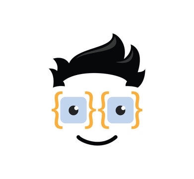 Geek coding boy logo
