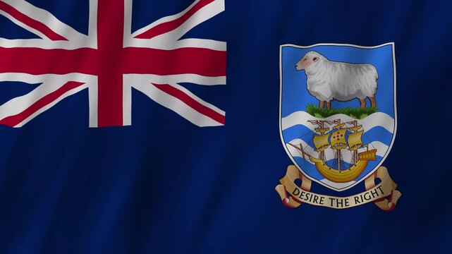Falkland Islands flag waving in the wind 4K animation background