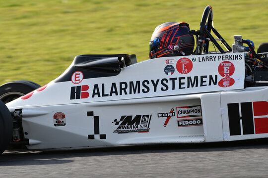 Scarperia, Italy - October 2th 2026: Boro 001 of year 1976 ex Larry Perkins drive by unknown in action during practice session at Mugello Circuit.