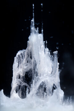 White Abstract Underwater Structure on Black Background