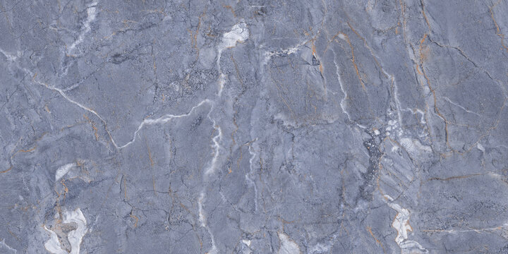 Blue gray marble surface with branching pale mineral veins, subtle natural stone variation and refined polished texture for elegant interior backgrounds and contemporary design projects