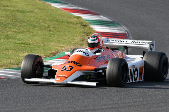 Scarperia, Italy - October 2th 2026: Arrows A4 of year 1982 ex Mauro Baldi drive by unknown in action during practice session at Mugello Circuit.