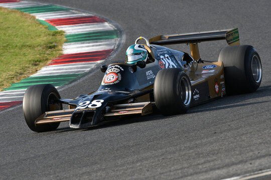 Scarperia, Italy - October 2th 2026: Arrows A1b of year 1979 ex Riccardo Patrese drive by unknown in action during practice session at Mugello Circuit.