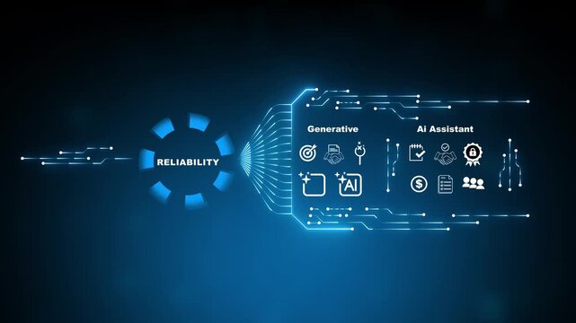 System reliability and digital performance monitoring concept with secure technology infrastructure and network stability interface animation background