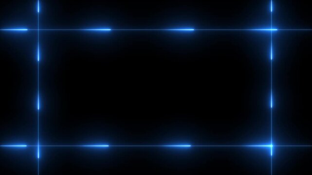 Animation of glowing neon rectangles abstract background. abstract glowing blue neon rectangle border frame. tow ton rectangle picture frame concept. 4k