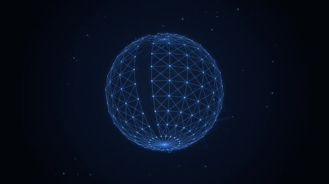 Digital global network sphere: abstract plexus connection background, for technology, data, science, and cyber, security concepts