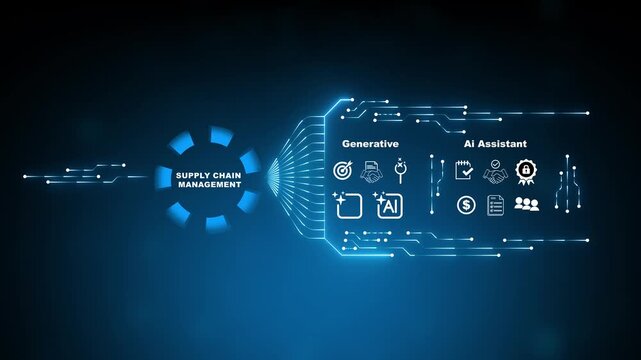 Supply Chain Management Dashboard Interface Representing Business Coordination, Logistics Workflow and Enterprise Resource Planning System