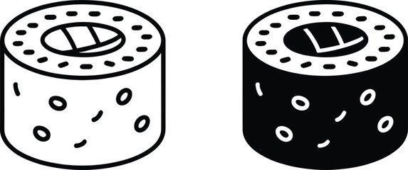 Sushi maki roll food icon vector illustration © Rubi