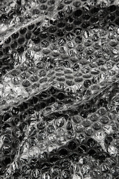 Abstract black and white air bubble wrap