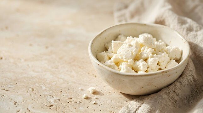  close-up of fresh ivory-white cheese curds 