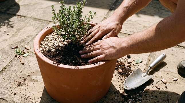 Assembling a cooling planter for a hotter courtyard
