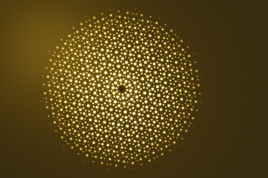 Abstract black and gold x ray diffraction spot pattern background