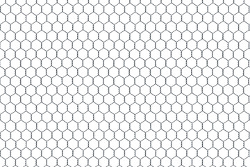 Hexagonal chicken wire netting with twisted joints, galvanized poultry mesh on transparent background © Juthi