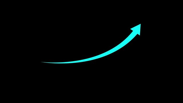 Business growth arrow and graph chart animation. arrow Motion Graphic cd positive financial t business graph icon black background.