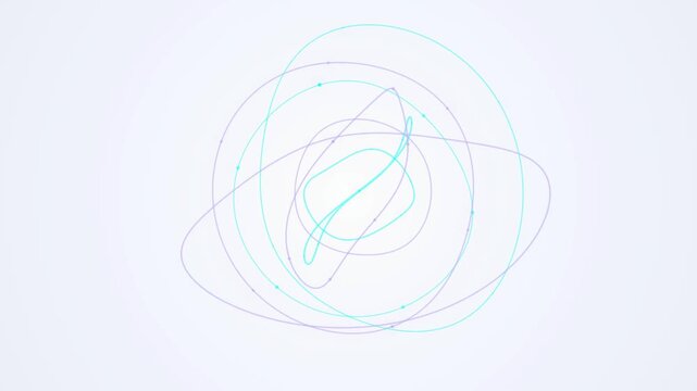Abstract glowing concentric circles and ovals ethereal pulsating light background futuristic digital motion graphic