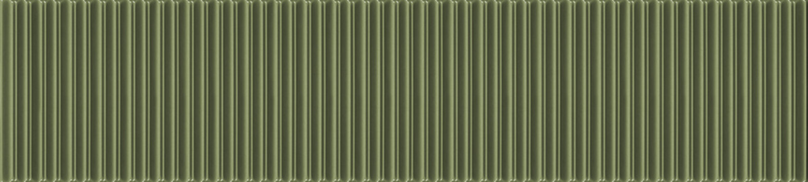 Seamless olive green ceramic finger tile texture with glossy vertical kitkat mosaic slat pattern