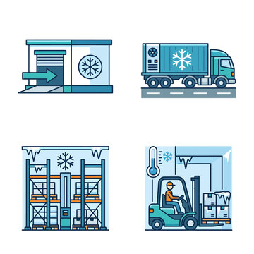 Industrial Cold Storage Facilities with Refrigeration Equipment.