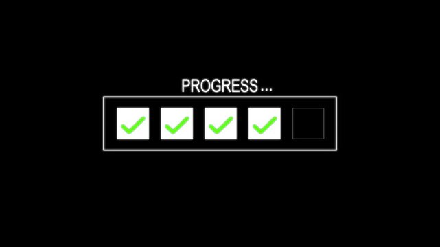 Checklist and task progress tracking concept. A hand placing the final check mark on wooden blocks in a progress bar, task completion, productivity, goal setting, check com Project pelted tasks.