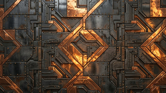 Sci-fi Metal Panel Texture - Futuristic Industrial Surface Design
