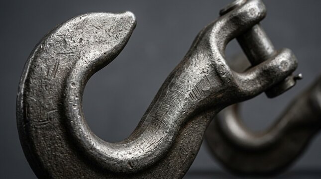 Heavy Duty Metal Hook with Shackle - Industrial Connection Detail