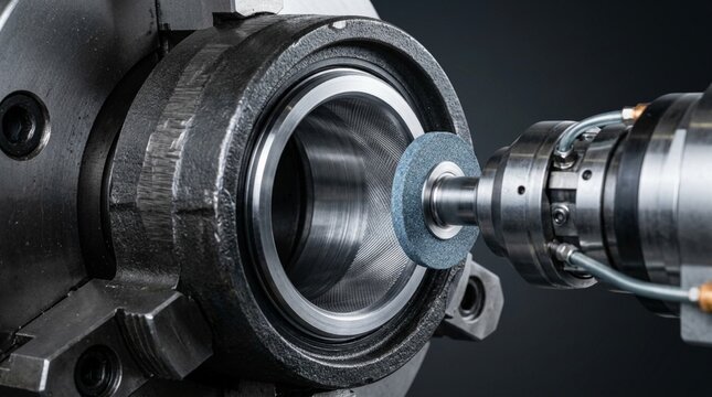 Industrial Grinding Machine Processing Metal Part