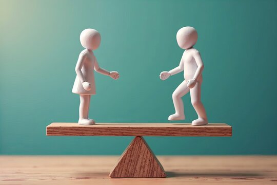 Gender Parity in the Workplace: A Seesaw Representation with Male and Female Figures