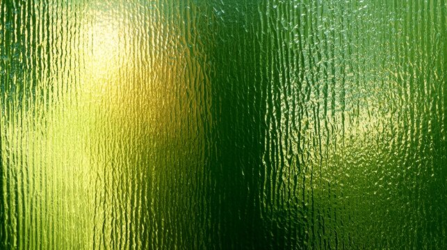 Green ribbed glass abstract background