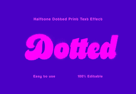 Halftone Dotted Print Text Effect