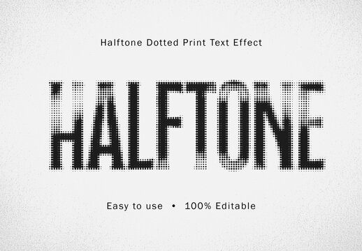 Halftone Dotted Print Text Effect