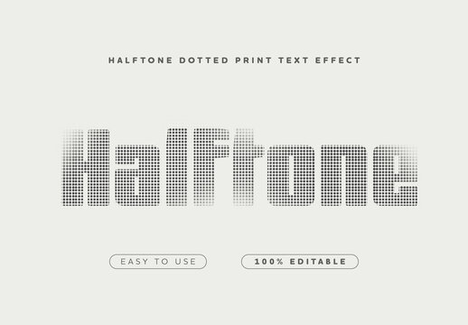 Halftone Dotted Print Text Effect