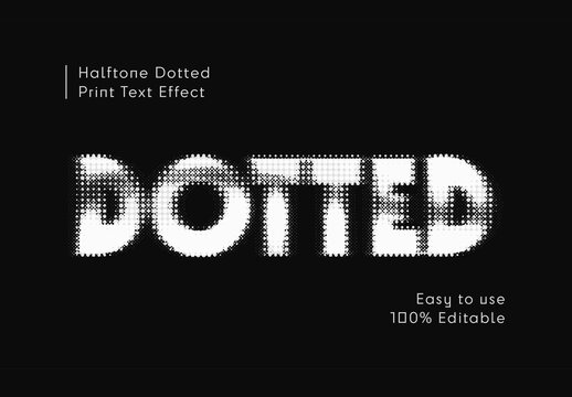 Halftone Dotted Print Text Effect