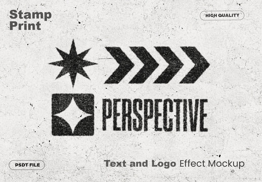 Stamp Print Text And Logo Effect Mockup