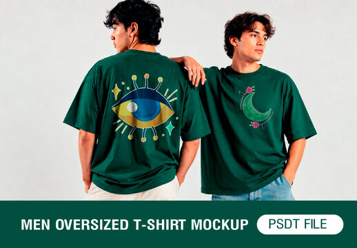 Men Oversized T-Shirt Mockup