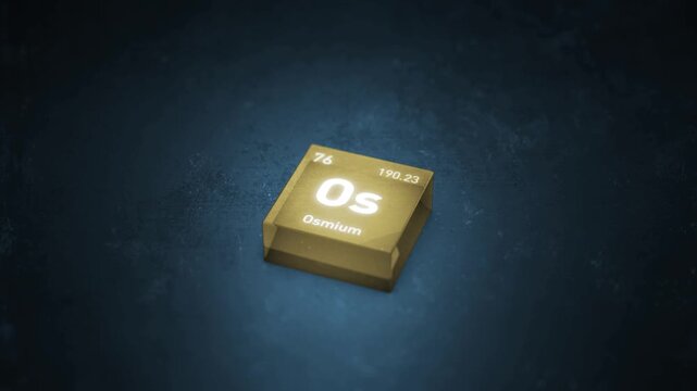 Chemical Element Osmium Os Animation. Periodic Table Series.