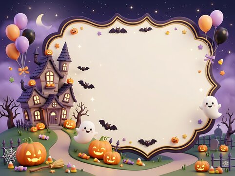 halloween background with pumpkin for invitation card design