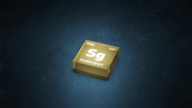 Chemical Element Seaborgium Sg Animation. Periodic Table Series.