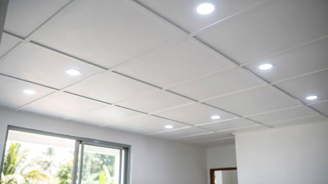 Modern ceiling with recessed lighting interior design.