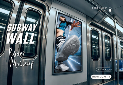 Subway Wall Poster Mockup