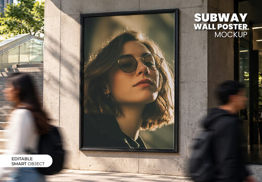 Subway Wall Poster Mockup