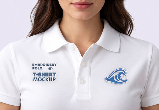 Embroidery Polo T-Shirt Mockup