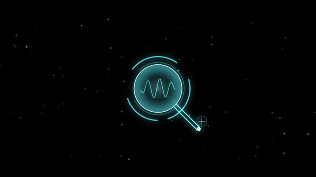 Play button icon with stock footage video asset text overlay on dark background for media interface