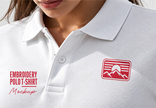 Embroidery Polo T-Shirt Mockup