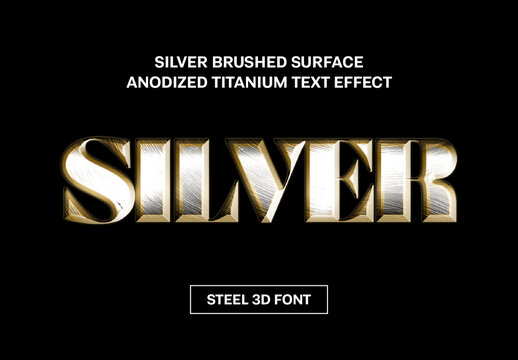 Silver Brushed Surface Anodized Titanium Text Effect