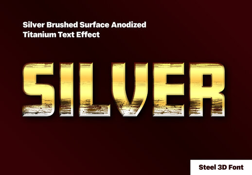 Silver Brushed Surface Anodized Titanium Text Effect