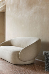 Modern luxury apartment interior in minimal scandinavian style, 3d rendering © Yulichka