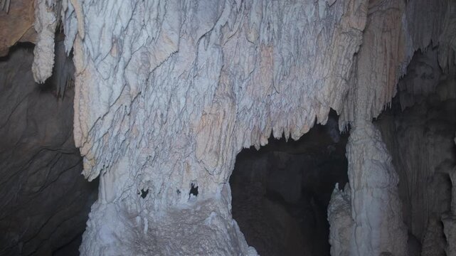 Limestone karst rock formations in Crystal Cave, Belize