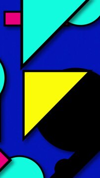 Animated geometric figures background vintage colors