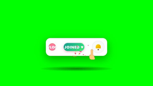 3D Creator Vlog Polaroid Subscribe Badge Click with Floating Heart Balloons 4K